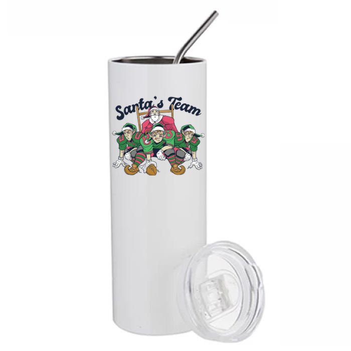 Santas Team Christmas Football Elf Team Stainless Steel Tumbler