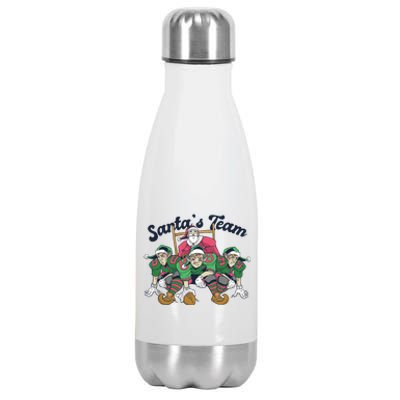 Santas Team Christmas Football Elf Team Stainless Steel Insulated Water Bottle