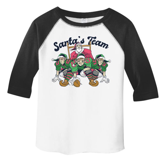 Santas Team Christmas Football Elf Team Toddler Fine Jersey T-Shirt