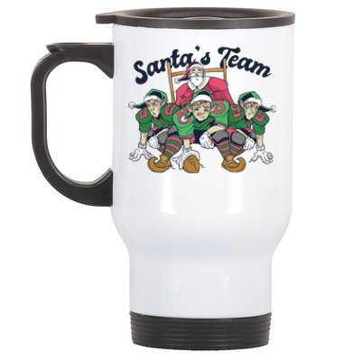 Santas Team Christmas Football Elf Team Stainless Steel Travel Mug