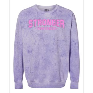 Stronger Than Cancer Breast Cancer Awareness Colorblast Crewneck Sweatshirt