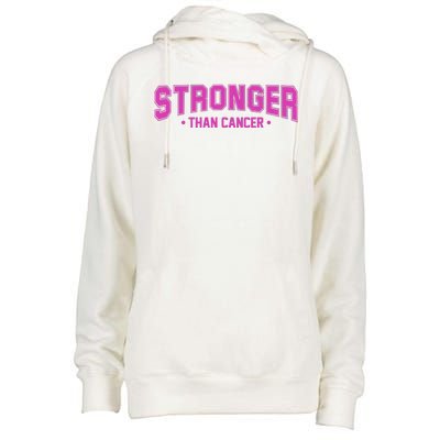 Stronger Than Cancer Breast Cancer Awareness Womens Funnel Neck Pullover Hood