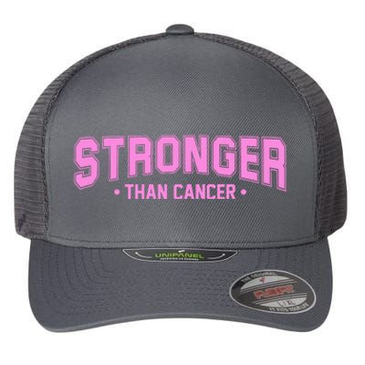 Stronger Than Cancer Breast Cancer Awareness Flexfit Unipanel Trucker Cap