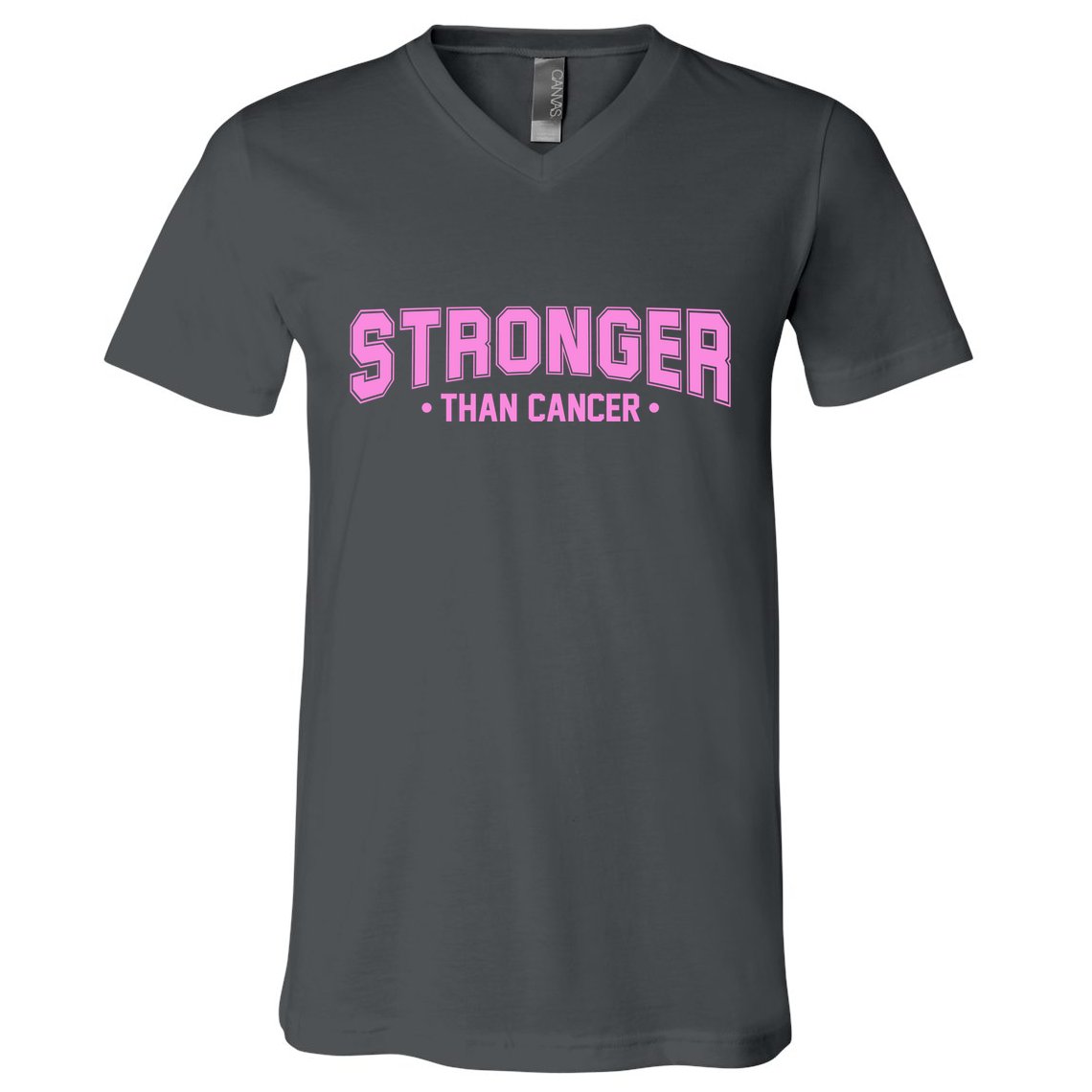 Stronger Than Cancer Breast Cancer Awareness V-Neck T-Shirt