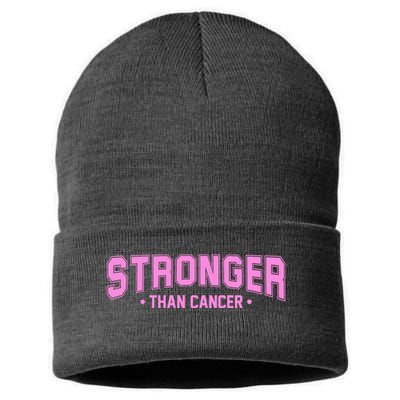 Stronger Than Cancer Breast Cancer Awareness Sustainable Knit Beanie