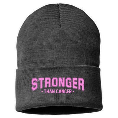 Stronger Than Cancer Breast Cancer Awareness Sustainable Knit Beanie