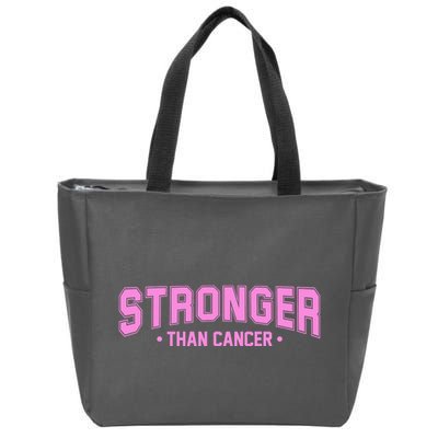 Stronger Than Cancer Breast Cancer Awareness Zip Tote Bag