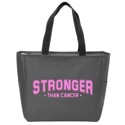 Stronger Than Cancer Breast Cancer Awareness Zip Tote Bag