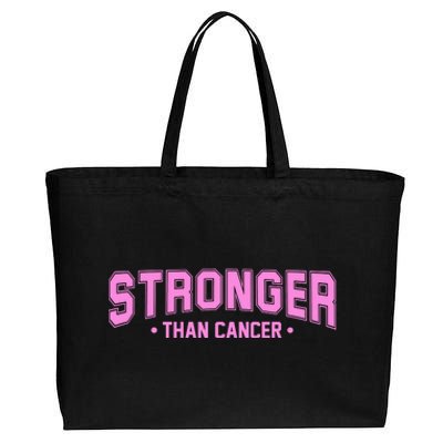 Stronger Than Cancer Breast Cancer Awareness Cotton Canvas Jumbo Tote