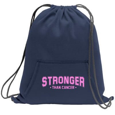 Stronger Than Cancer Breast Cancer Awareness Sweatshirt Cinch Pack Bag