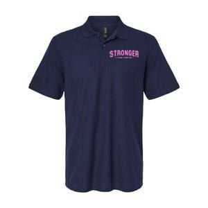 Stronger Than Cancer Breast Cancer Awareness Softstyle Adult Sport Polo