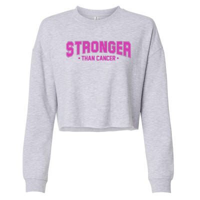 Stronger Than Cancer Breast Cancer Awareness Cropped Pullover Crew