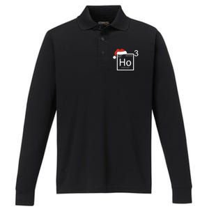 Science Teacher Christmas Ho Ho Ho Santa Performance Long Sleeve Polo