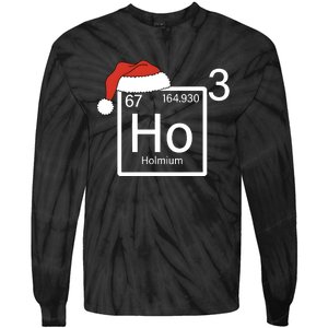 Science Teacher Christmas Ho Ho Ho Santa Tie-Dye Long Sleeve Shirt