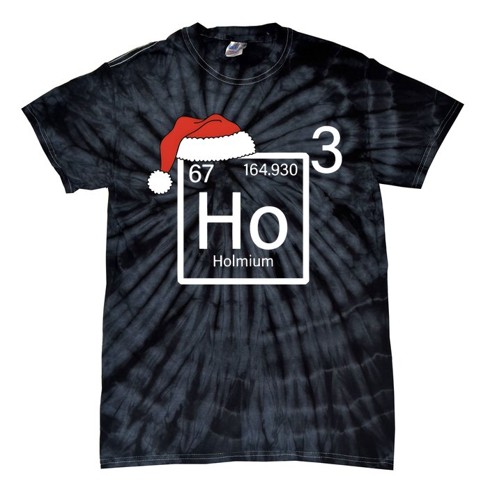 Science Teacher Christmas Ho Ho Ho Santa Tie-Dye T-Shirt