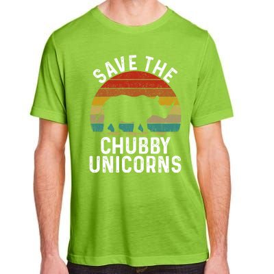 Save The Chubby Unicorns Retro Style Rhino Gift Adult ChromaSoft Performance T-Shirt