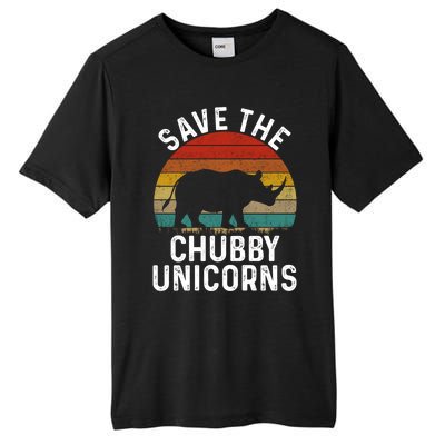 Save The Chubby Unicorns Retro Style Rhino Gift Tall Fusion ChromaSoft Performance T-Shirt