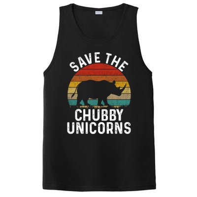 Save The Chubby Unicorns Retro Style Rhino Gift PosiCharge Competitor Tank