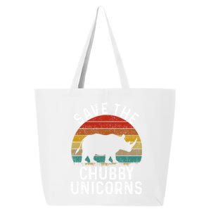 Save The Chubby Unicorns Retro Style Rhino Gift 25L Jumbo Tote