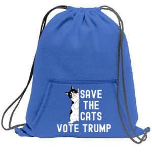 Save The Cats Vote Trump Funny Political Cat Humor Sweatshirt Cinch Pack Bag