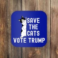 Save The Cats Vote Trump Funny Political Cat Humor Coaster