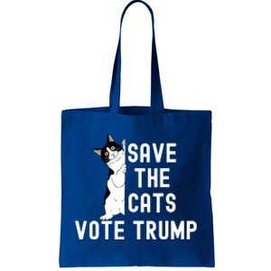 Save The Cats Vote Trump Funny Political Cat Humor Tote Bag