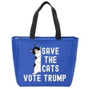 Save The Cats Vote Trump Funny Political Cat Humor Zip Tote Bag