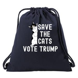 Save The Cats Vote Trump Funny Political Cat Humor Drawstring Bag