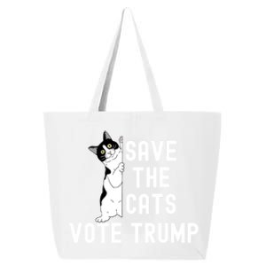 Save The Cats Vote Trump Funny Political Cat Humor 25L Jumbo Tote