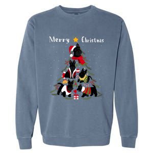 Scottish Terrier Christmas Tree Xmas Dog Lover Cool Gift Garment-Dyed Sweatshirt