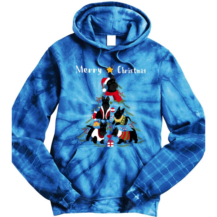 Scottish Terrier Christmas Tree Xmas Dog Lover Cool Gift Tie Dye Hoodie