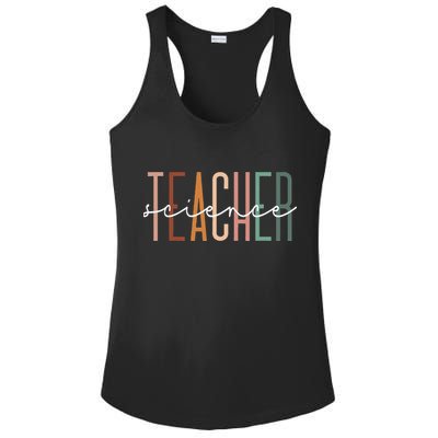 Science Teacher Chemist Physicist School Worker Appreciation Ladies PosiCharge Competitor Racerback Tank