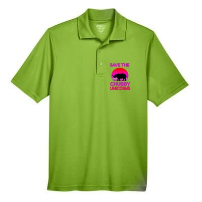 Save The Chubby Unicorns Retro Style Rhino Gift Men's Origin Performance Pique Polo