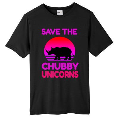 Save The Chubby Unicorns Retro Style Rhino Gift Tall Fusion ChromaSoft Performance T-Shirt