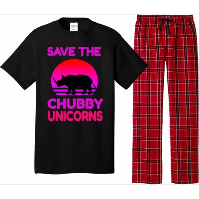 Save The Chubby Unicorns Retro Style Rhino Gift Pajama Set