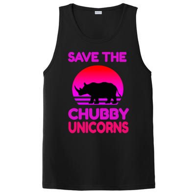 Save The Chubby Unicorns Retro Style Rhino Gift PosiCharge Competitor Tank