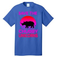 Save The Chubby Unicorns Retro Style Rhino Gift Tall T-Shirt