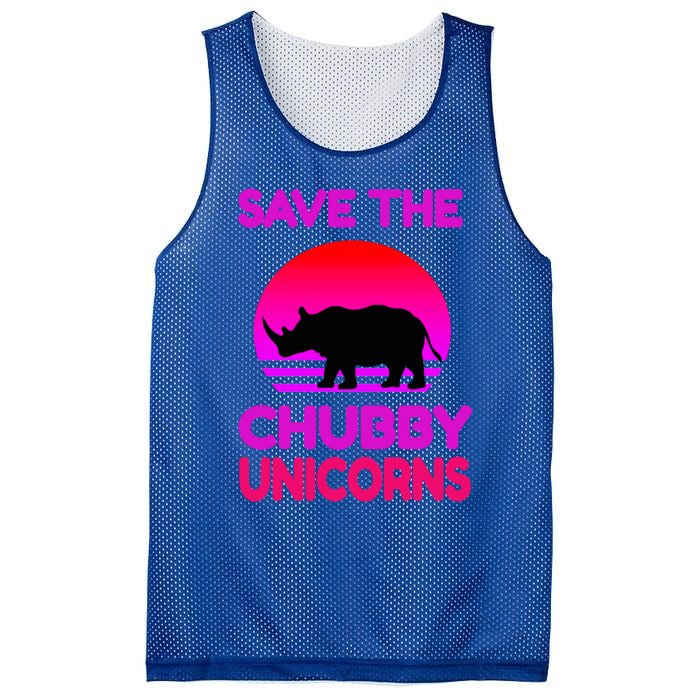 Save The Chubby Unicorns Retro Style Rhino Gift Mesh Reversible Basketball Jersey Tank