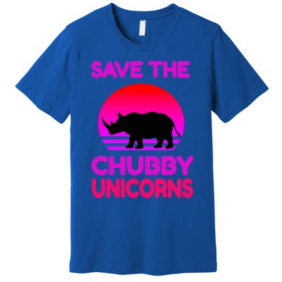 Save The Chubby Unicorns Retro Style Rhino Gift Premium T-Shirt