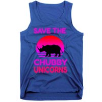 Save The Chubby Unicorns Retro Style Rhino Gift Tank Top