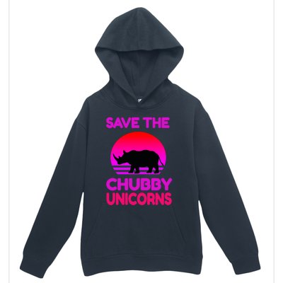 Save The Chubby Unicorns Retro Style Rhino Gift Urban Pullover Hoodie