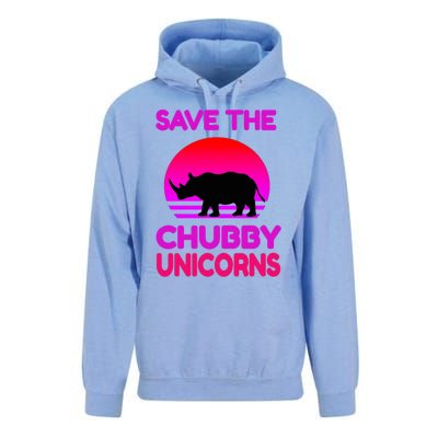 Save The Chubby Unicorns Retro Style Rhino Gift Unisex Surf Hoodie