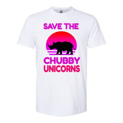 Save The Chubby Unicorns Retro Style Rhino Gift Softstyle CVC T-Shirt