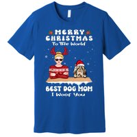 Shih Tzu Christmas To The World Best Dog Mom Funny Xmas Gift Premium T-Shirt