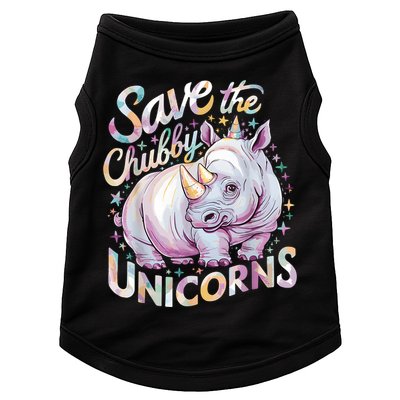 Save The Chubby Unicorns Funny Rhino Rhinoceros Doggie Tank