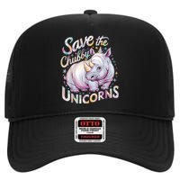 Save The Chubby Unicorns Funny Rhino Rhinoceros High Crown Mesh Back Trucker Hat