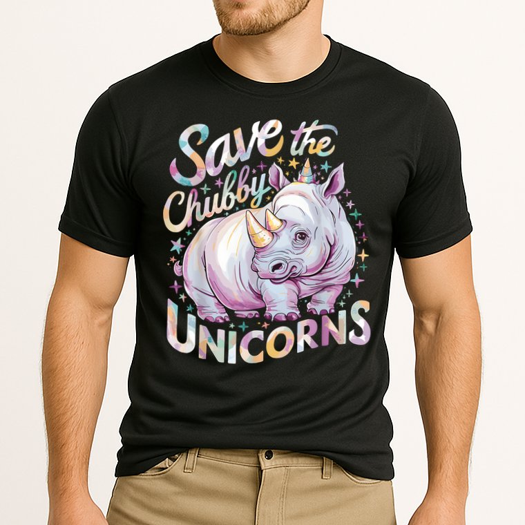 Save The Chubby Unicorns Funny Rhino Rhinoceros Performance Shirt