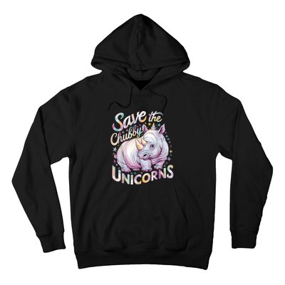 Save The Chubby Unicorns Funny Rhino Rhinoceros Hoodie