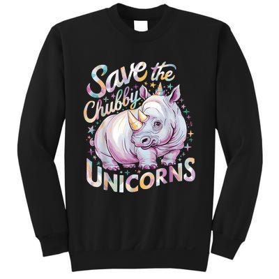 Save The Chubby Unicorns Funny Rhino Rhinoceros Sweatshirt