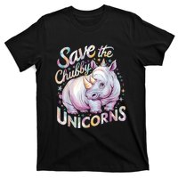 Save The Chubby Unicorns Funny Rhino Rhinoceros T-Shirt